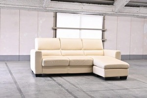 IDC大塚家具 オリジナル 25万「ELM/エルム」トリプルソファ 本革 白 カウチソファ モダン シンプル 3人掛け ホワイト スタイリッシュ 3p【中古家具/中古インテリア/USED家具ユーズド家具/リサイクル】