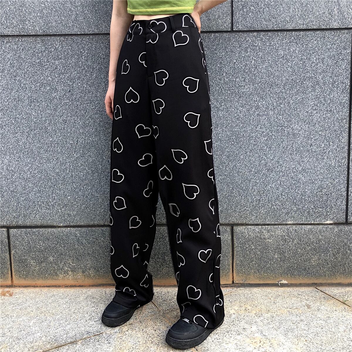 ダークサマールーズカジュアルスタイルプリントパンツ ブラック ストリート 夏物 ケッペル16750275870