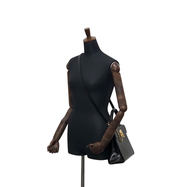 CELINE セリーヌ ショルダーバッグ ブラック ガンチーニ レザー 2WAY vintage ヴィンテージ オールド r5552p