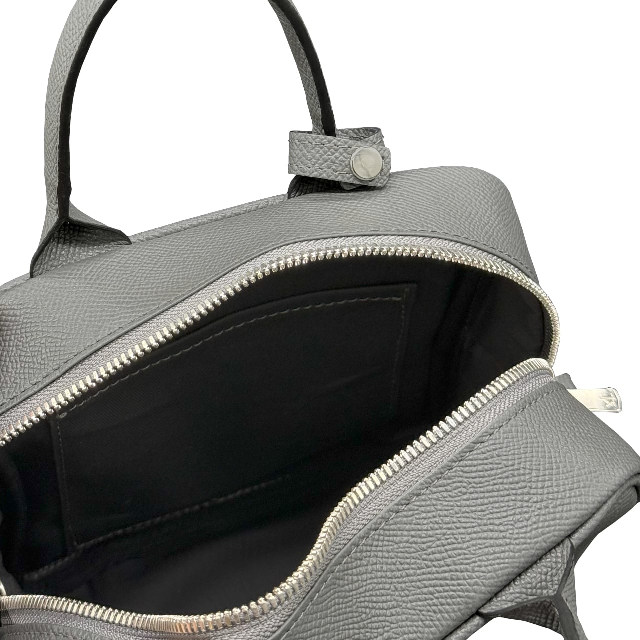 Embossing Leather Mini Square Shoulder Bag -Gray- | ＋tass