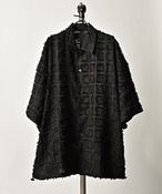 ADAM PATEK square fringe pattern short sleeve shirt (BLK) AP2315028