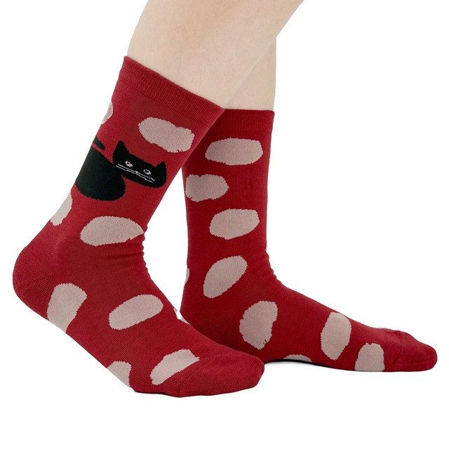 【JIN KITAMURA】北村人 SOCKS DOT POODLE ソックス ドット 黒猫