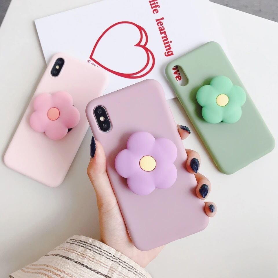 即納商品 送料無料 パステルカラー フラワー 花 指ホルダー グリップトック 可愛い Iphoneケース スマホケース Selectshop Aya