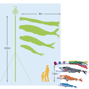 吉兆ガーデンセット　４M６点セット（徳永鯉のぼり）