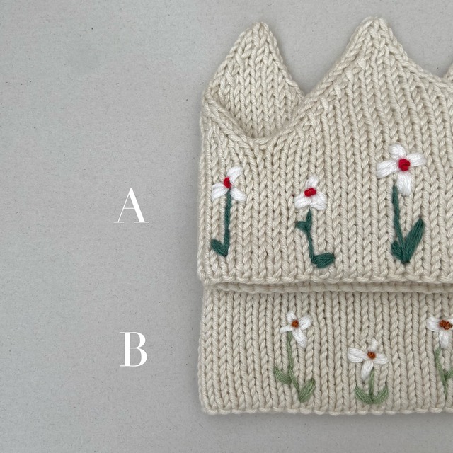 Knitted Crown [ Embroidery ] / Dasha Petrenko [ニットクラウン ハーフバースデー ファーストバースデー 記念日]