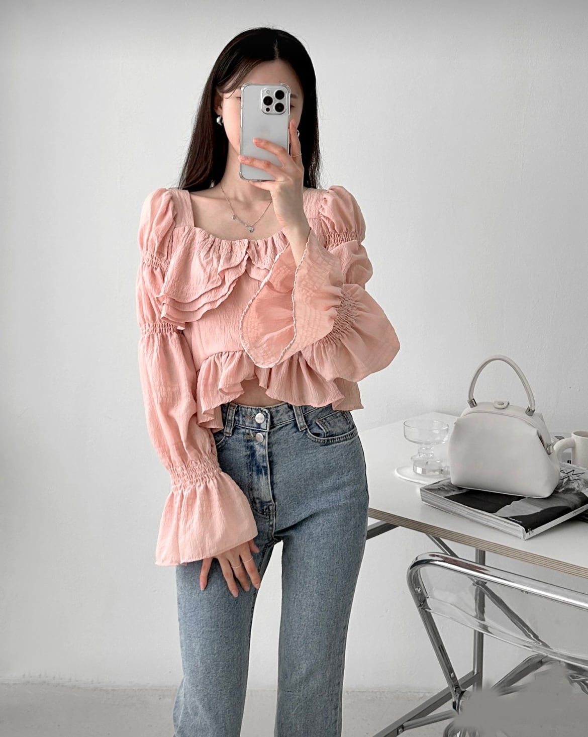 ピンクフリルブラウス | jbgcompany