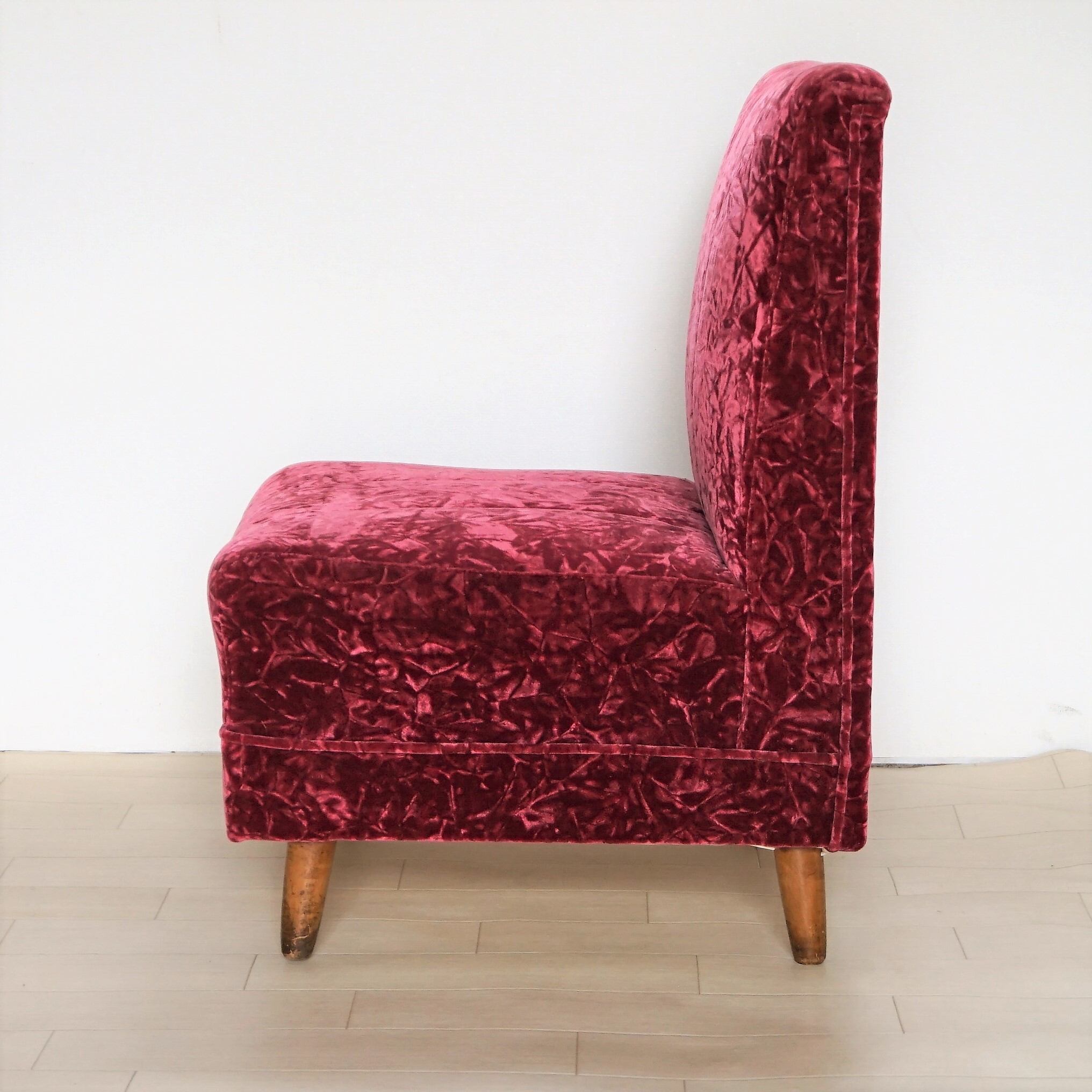 ワインレッドのソファー 1人掛け | 純喫茶家具の村田商會