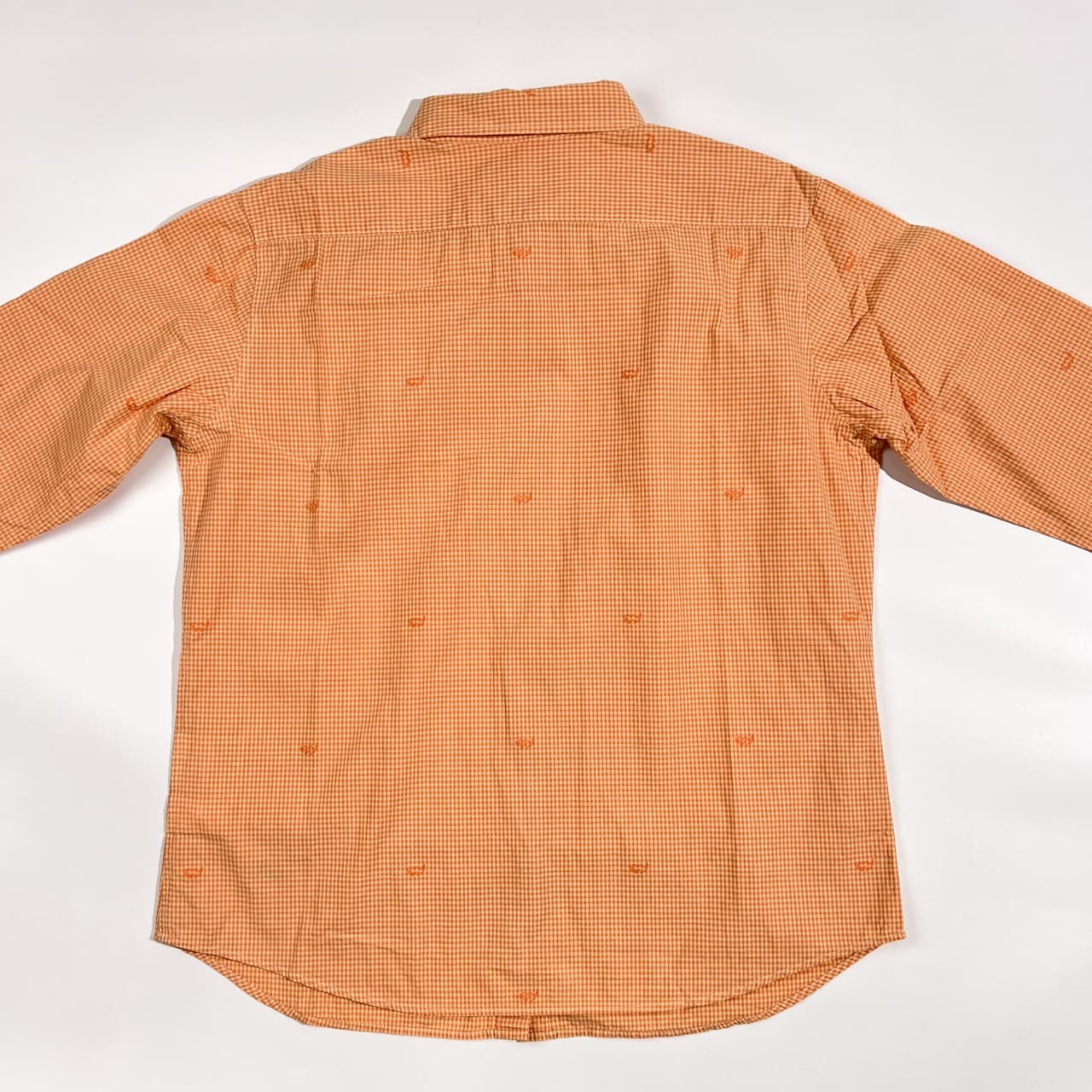 Crocodile クロコダイル ギンガムチェック 長袖 シャツ L/オレンジ系 レディース JAPAN FABRIC