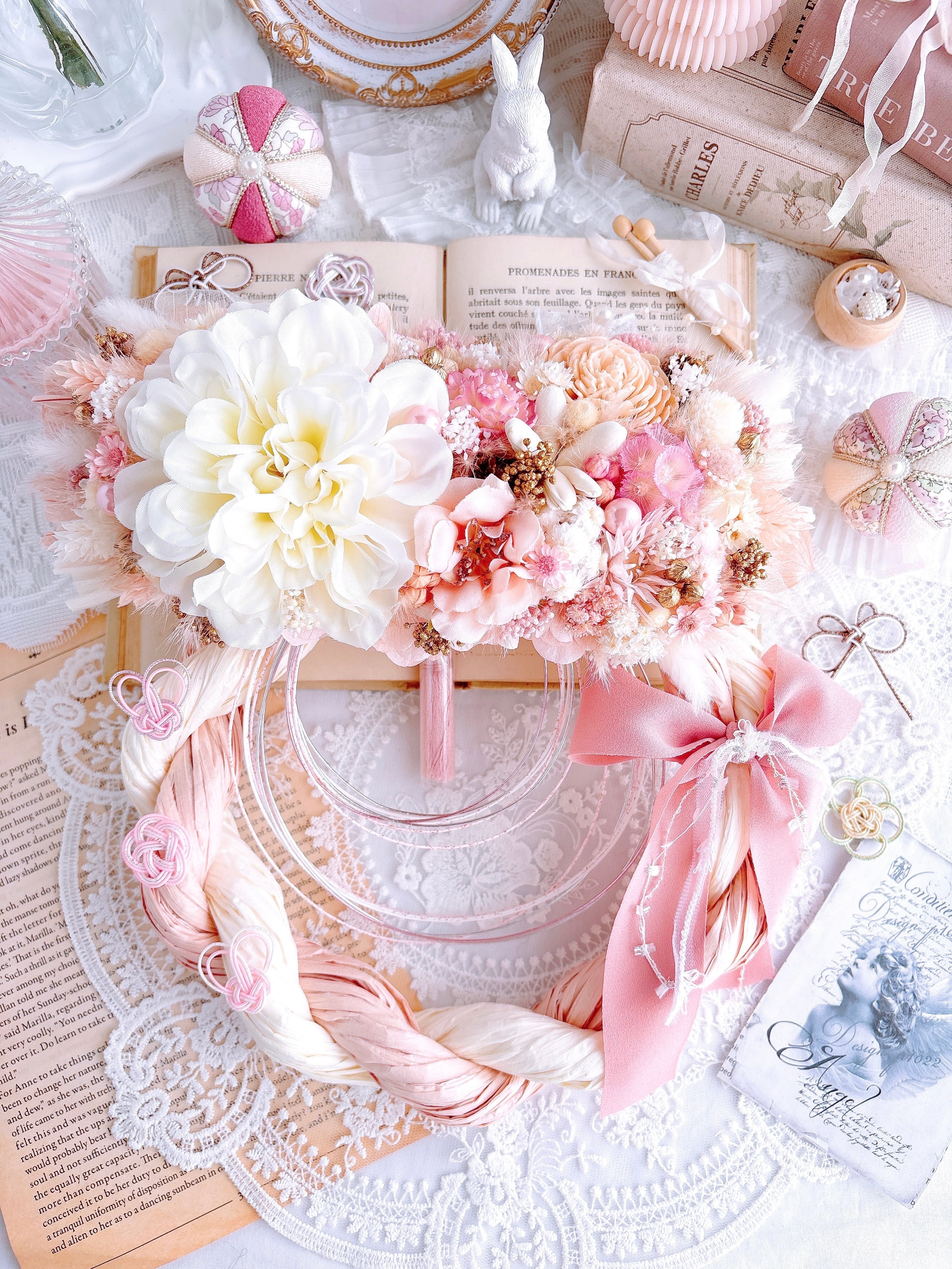 しめ縄リース ~モーブピンク~