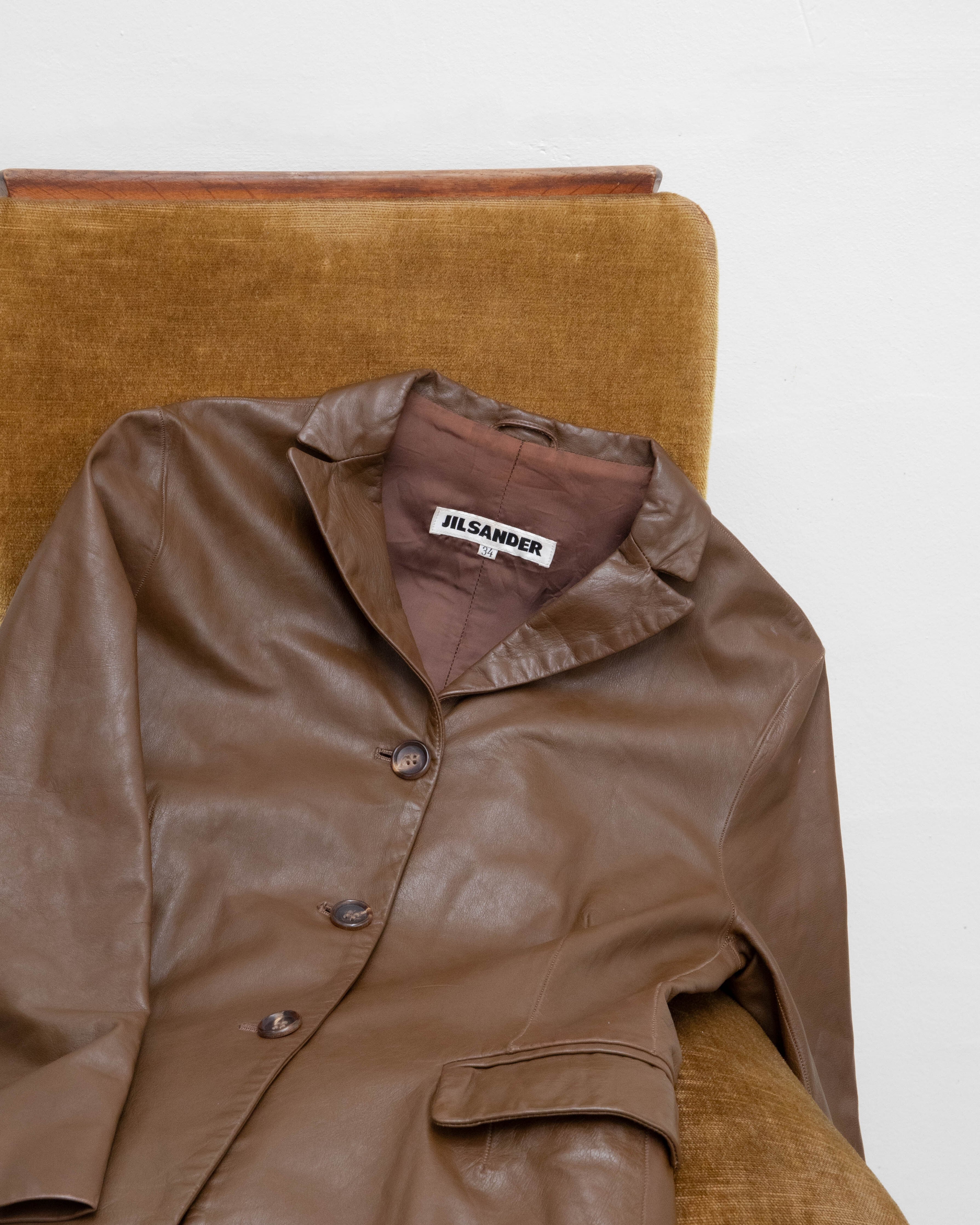 1990s JIL SANDER - leather tailored jacket | LUIK FINN