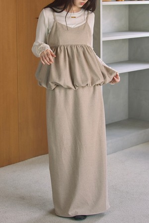 AM671010 wave waist long skirt