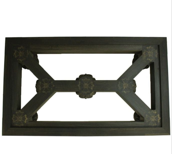 CHROME HEARTS クロムハーツ テーブル COFFEE TABLE RECTANGULAR GLASS TOP CHプラス グラストップ エボニーテーブル