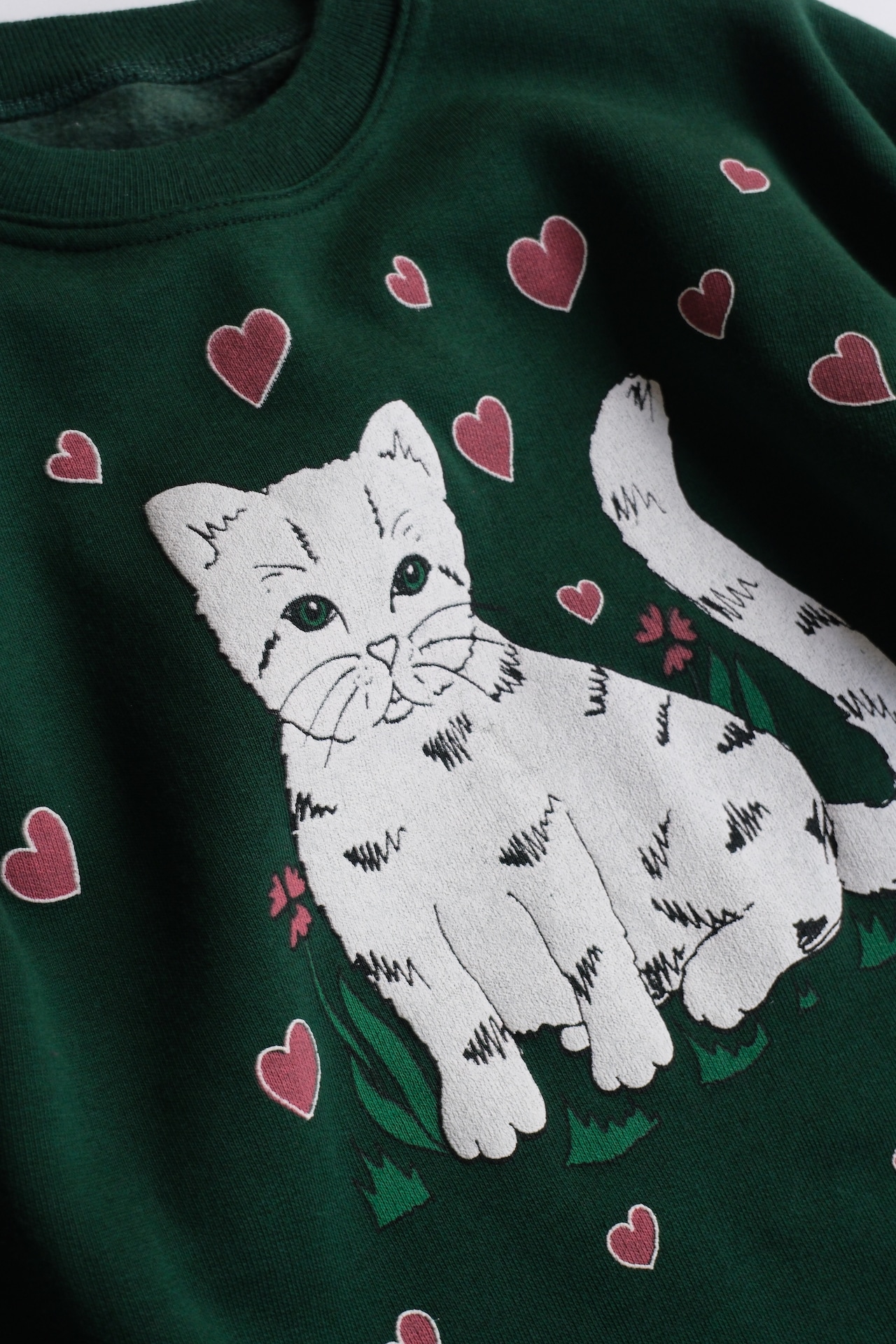 Cat & heart print sweatshirt