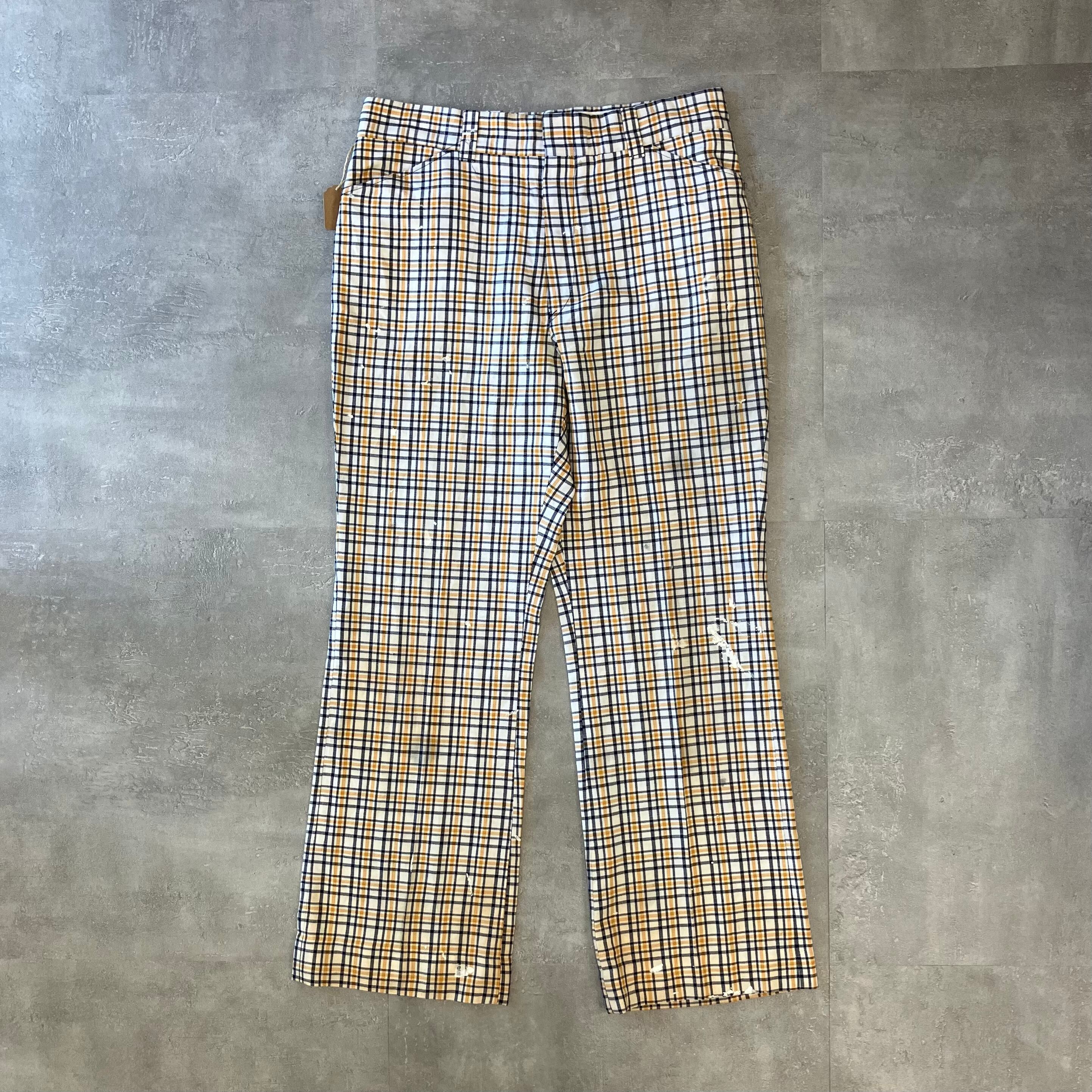 《実寸w32l29》L.L.Bean ~80s スラックス チェック フレア SCOVILL No.2924