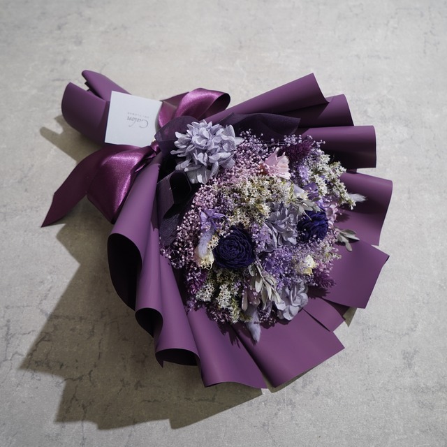 ドライフラワーの花束 Mサイズ パープル M-547≪限定１点≫