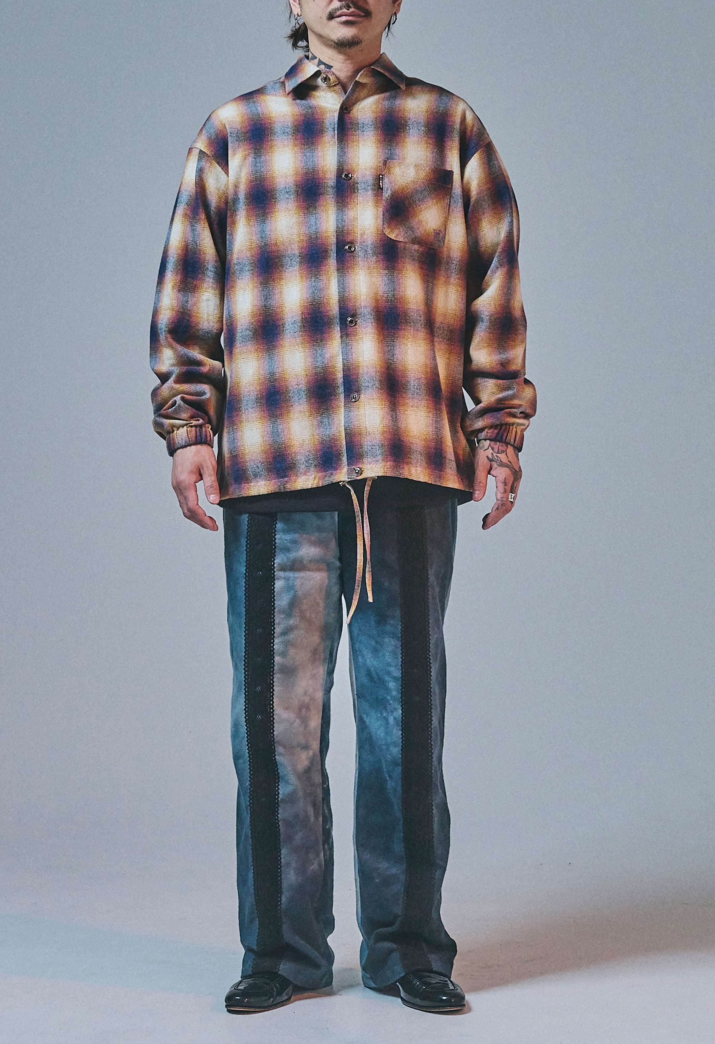 OMBRE CHECK SHIRTS JACKET YELLOW | TUITACI OFFICIAL ONLINE STORE