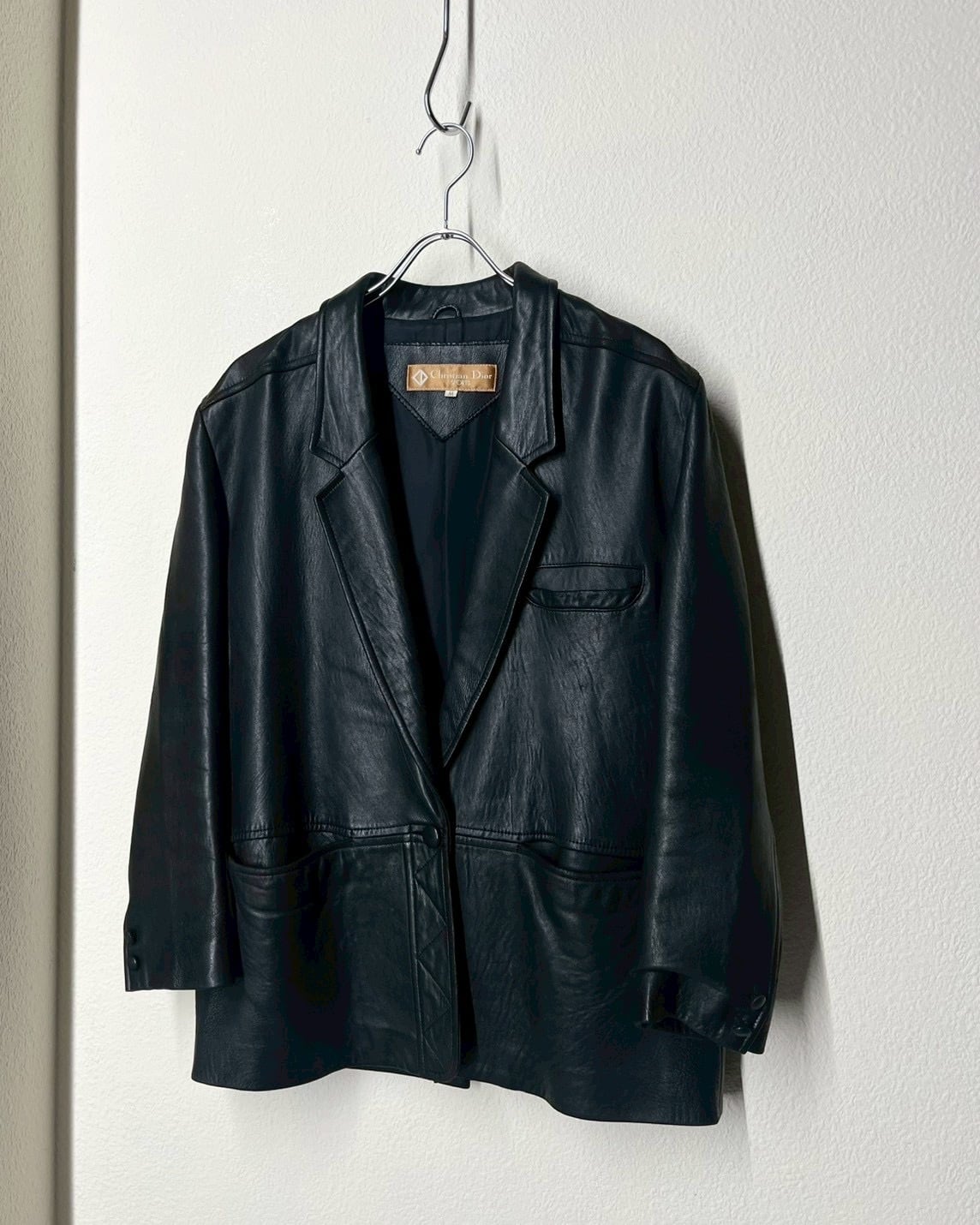 ~90s Christian Dior Lamb Leather Tailored Jacket