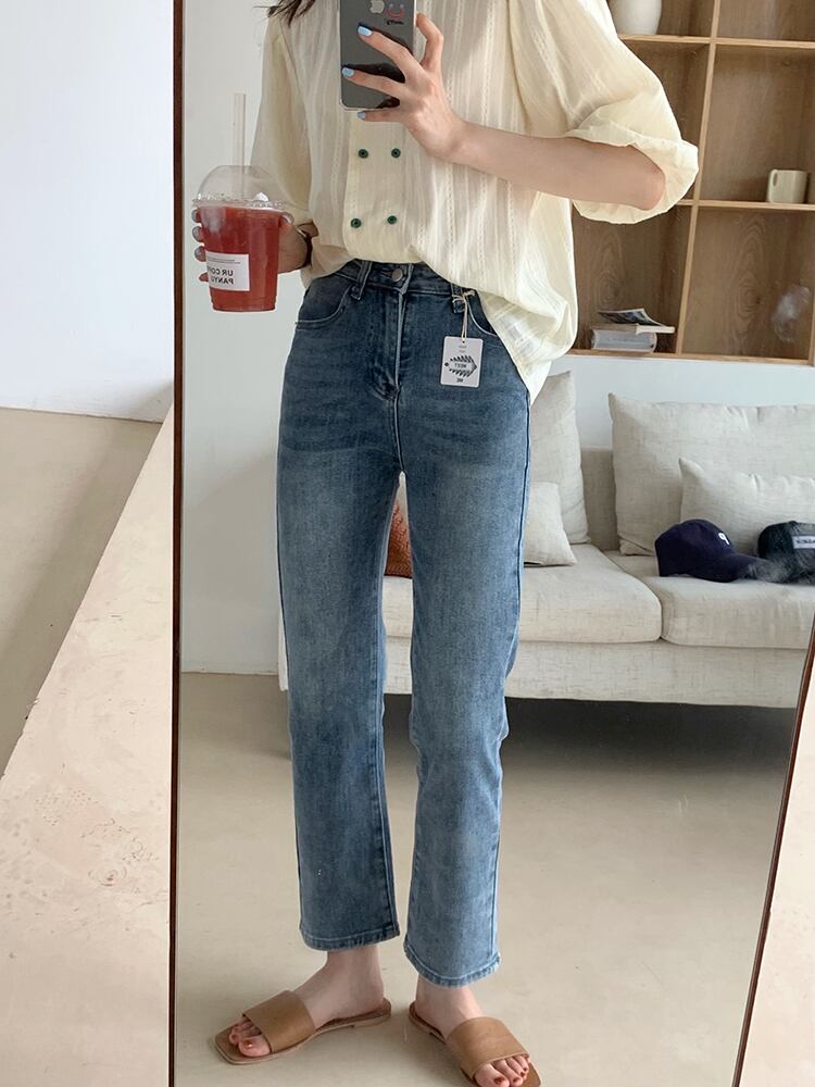 カラージーンズ サマー薄手ルーズウェストロングパンツ 夏物 ビッグFスモールZ韓国62275901480