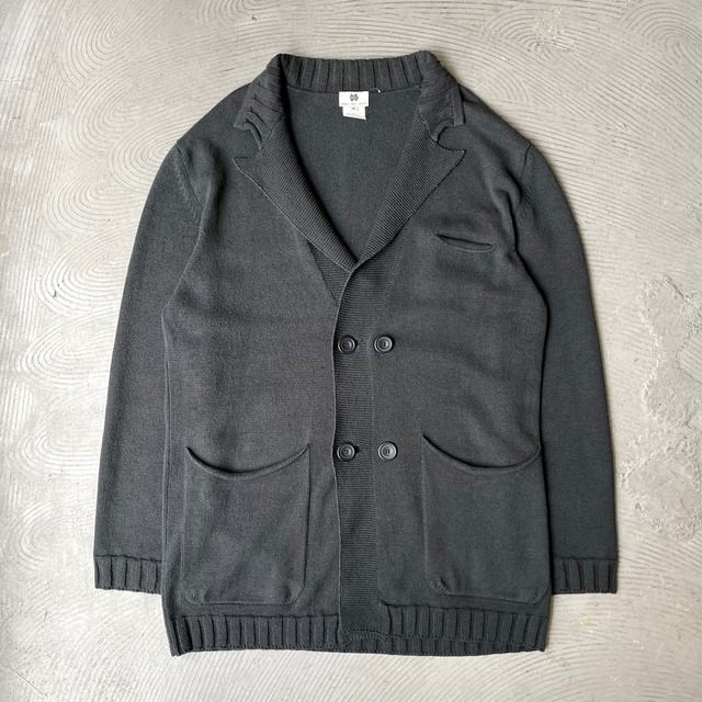 80's DRIES VAN NOTEN / Linen mixed double breasted cardigan