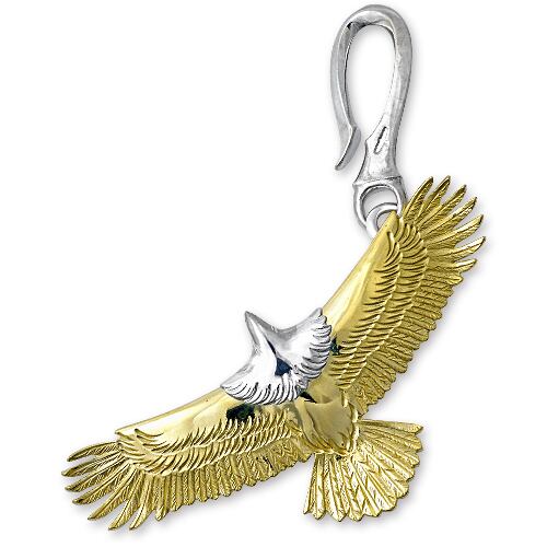 【鷲見太郎 Key Chain キーチェーン】イーグルペンダント/SVヘッド&K18イエローゴールド eg-03 w/フックキー【送料無料】