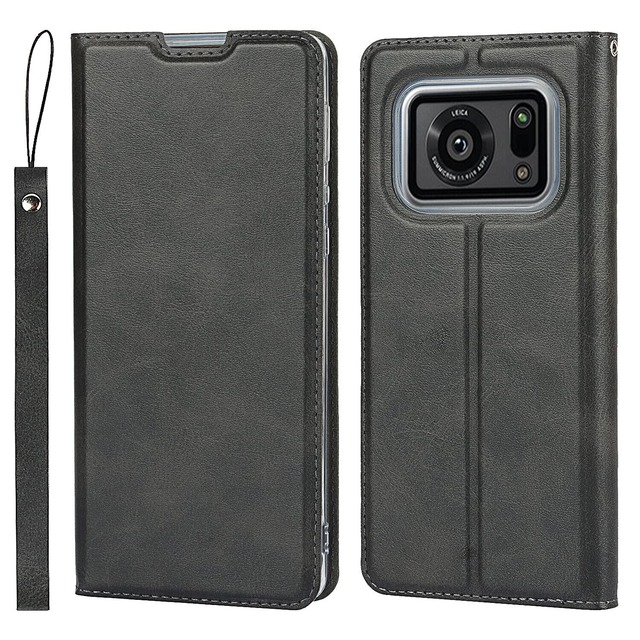 Pelanty AQUOS R6 ケース for Sharp AQUOS R6 docomo SH-51B softbank 手帳型ケース 携帯カバー PUレザー スマホケース カード収納 スタンド機能 衝撃吸収 ストラップ付き マグネット式 ドコモ アクオス アール6 aquosr6 sh51b シャープ r6 ケース 全面保護カバー 軽量薄型 耐衝撃 ブラック