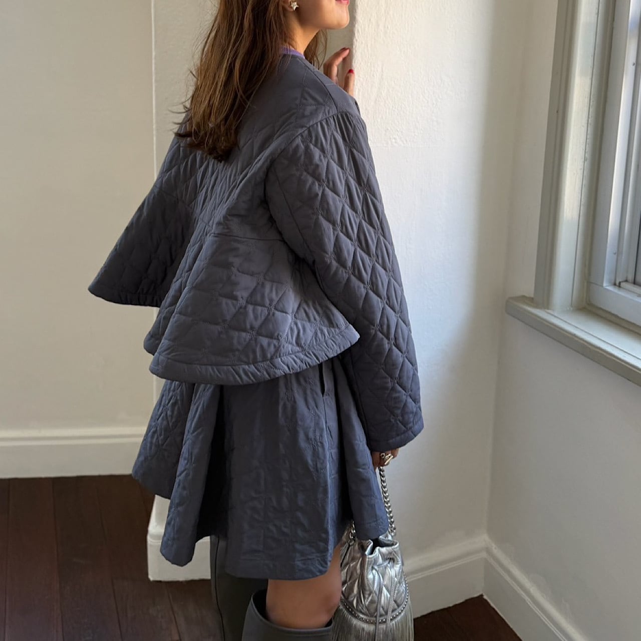 スターキルトジャケット(グレー) | LINKABLE