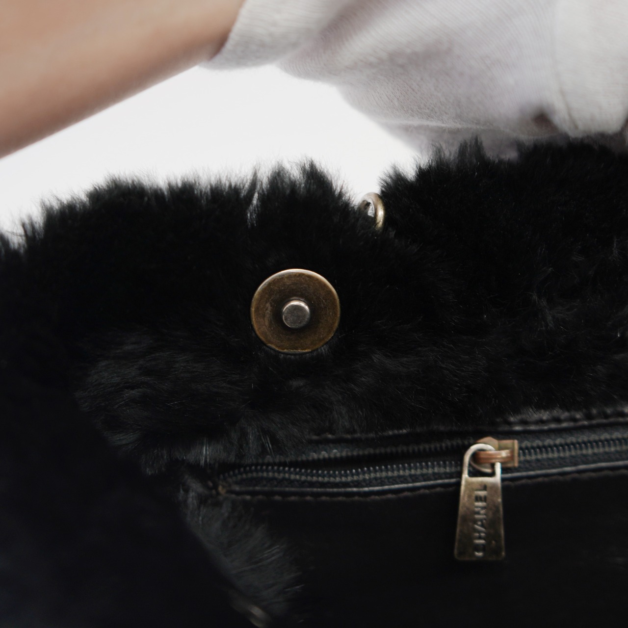 CHANEL シャネル ココマーク ラパン チェーンショルダーバッグ ブラック ゴールド金具 6番台