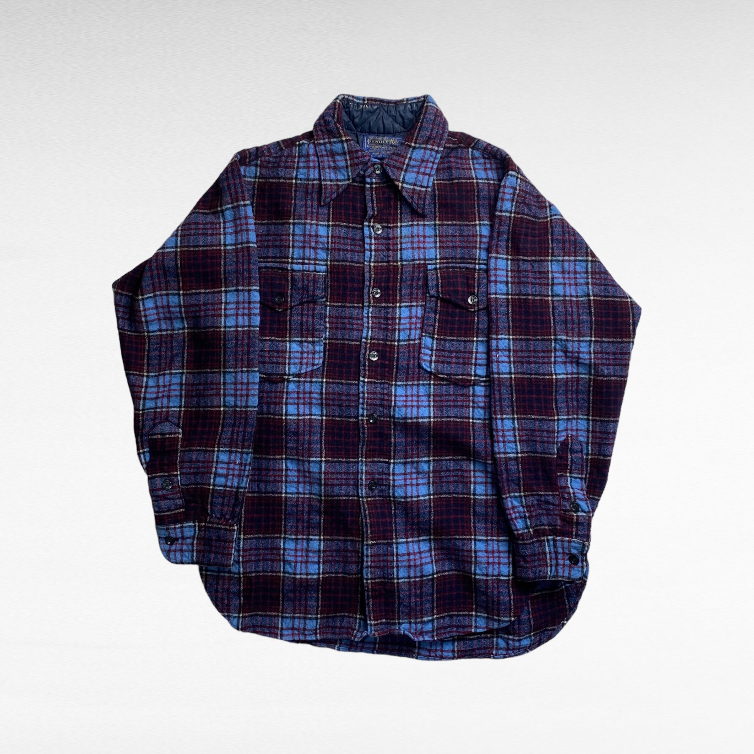 【70's】【USA製】 ペンドルトン 100%ウールシャツ チェックシャツ 長袖