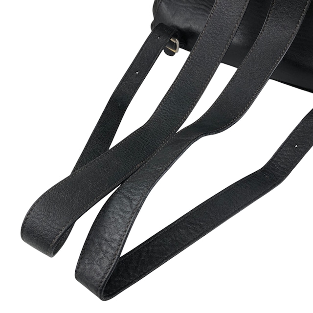 GUCCI グッチ バックパック ブラック バンブー レザー ダブルポケット リュック vintage ヴィンテージ オールド thtsm7