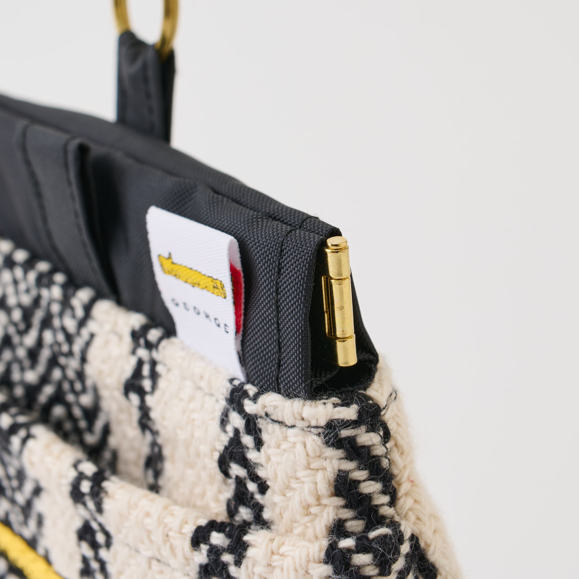 コットンストライプ スナックサック ネイビーL