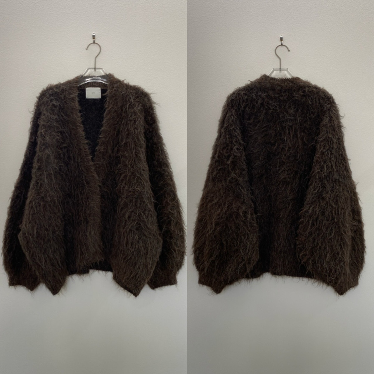 MOKE MOKE shaggy over knit CD/brown