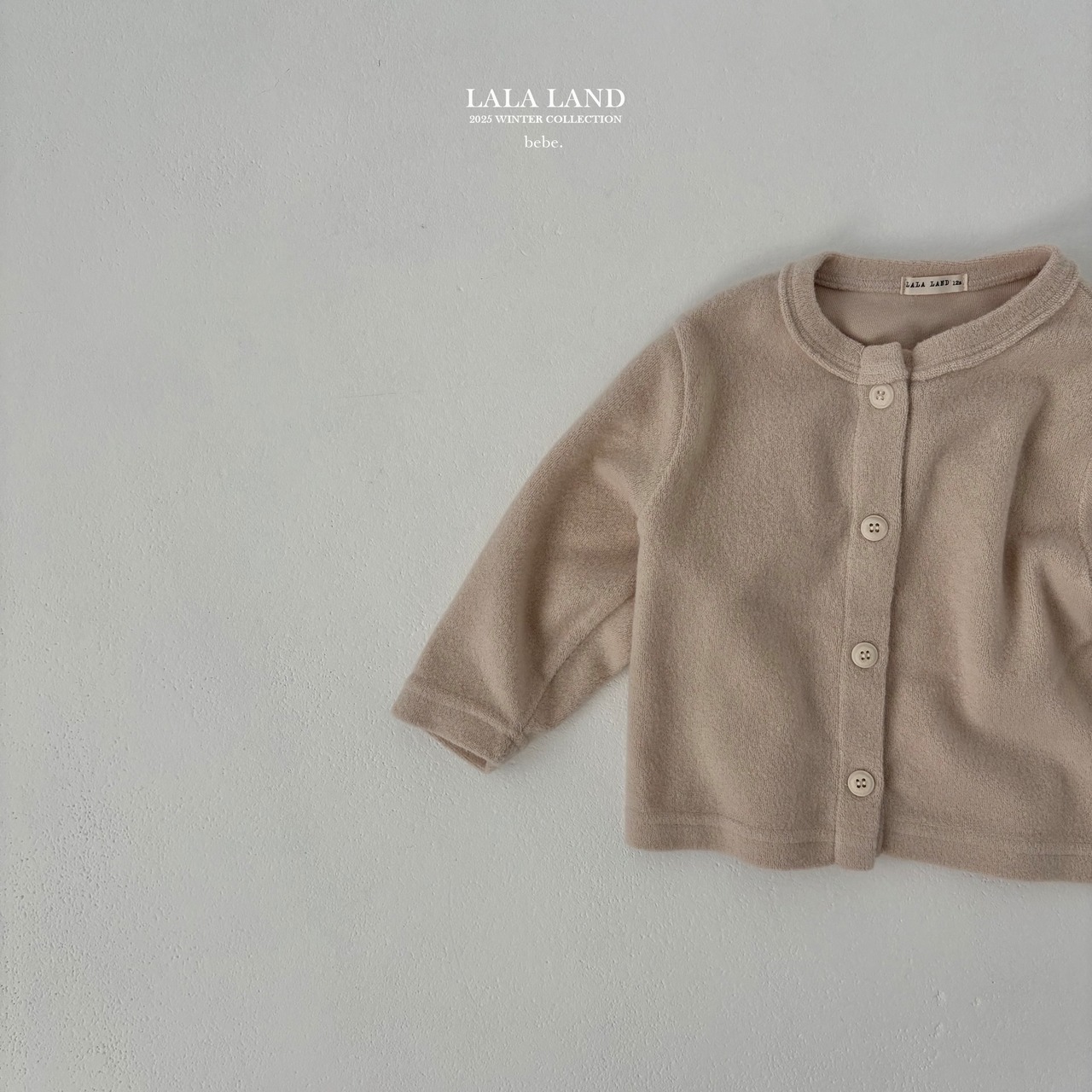 LALALAND 25/WI(Baby)Peach ribbed cardigan