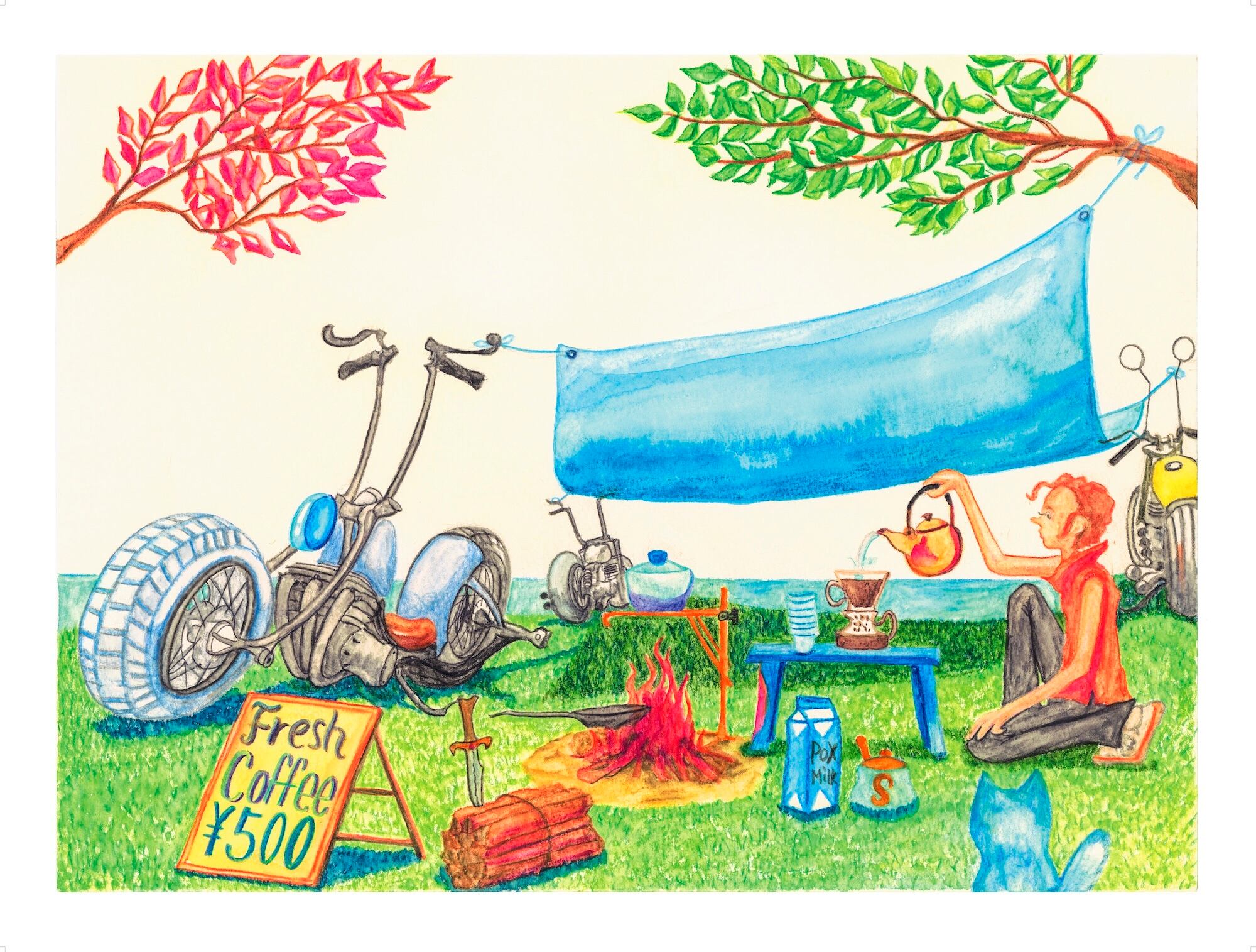 稲垣知雄1972年作品「夕暮の猫」版画 | Pay ID