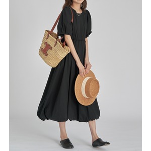 drawwind short-sleeved mid length dress