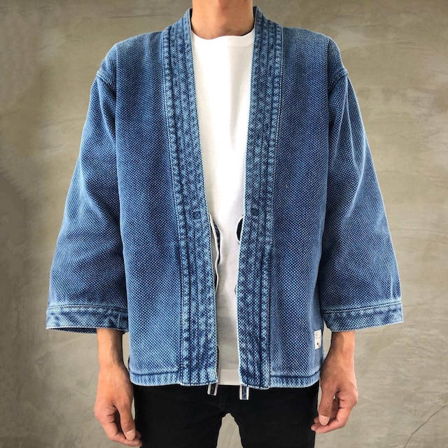 "DENTO" SASHIKO KIMONO JACKET ［LONG SLEEVE］ / L-INDIGO