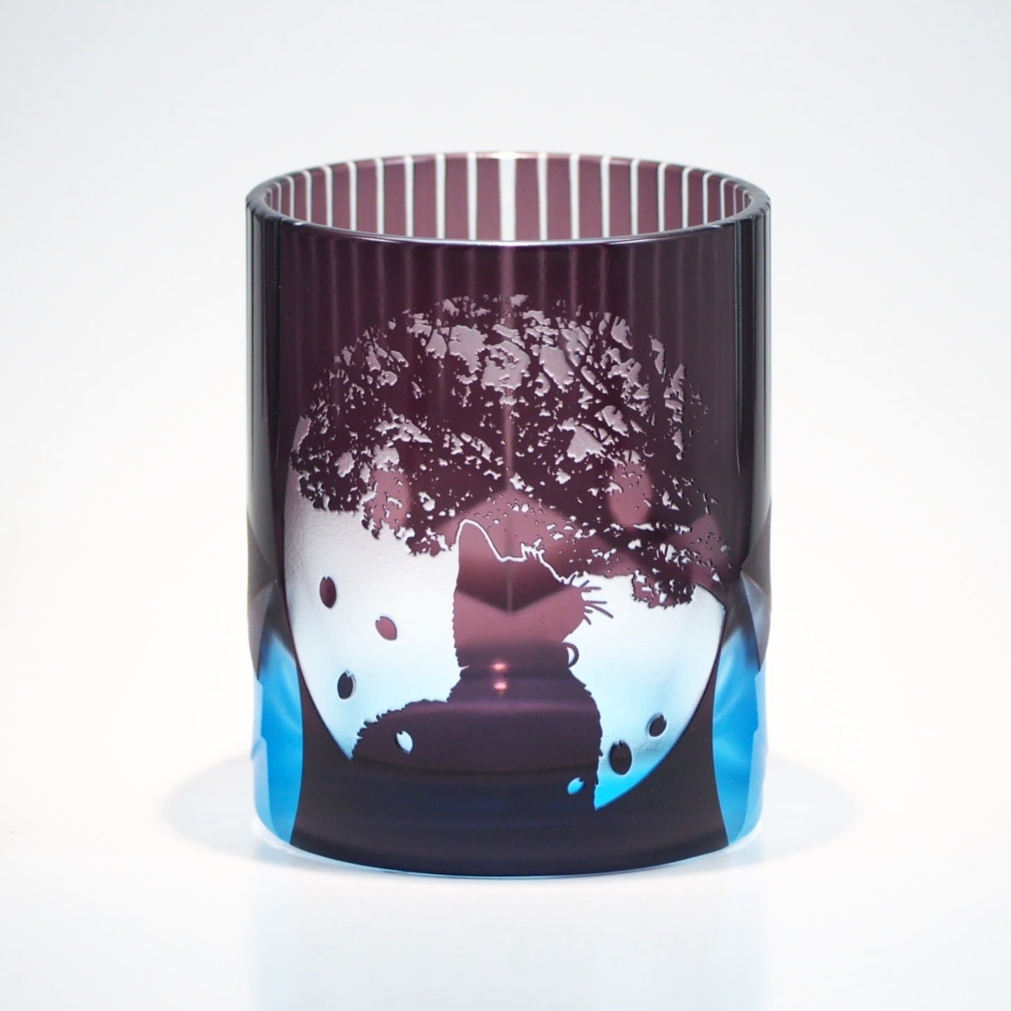 可夜硝子　猫切子　桜猫 猫切子 | 可夜硝子