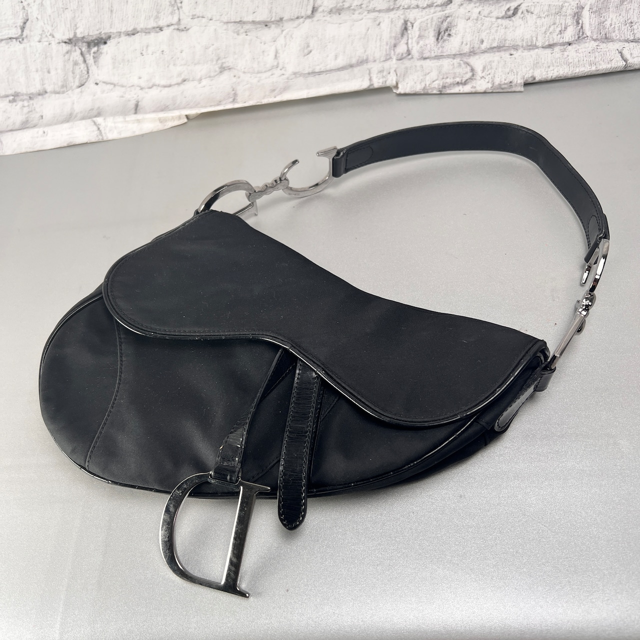DIOR ディオール サドルバッグ ナイロン ショルダーバッグ 黒 A-14103