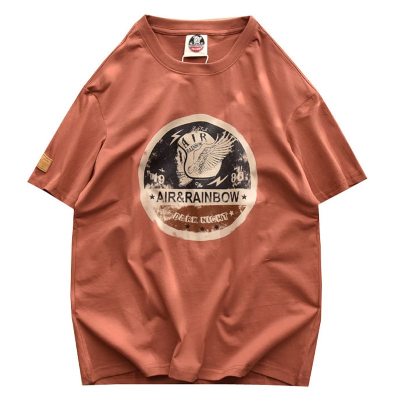 American Retro Skull Biker Print T-Shirt 00571