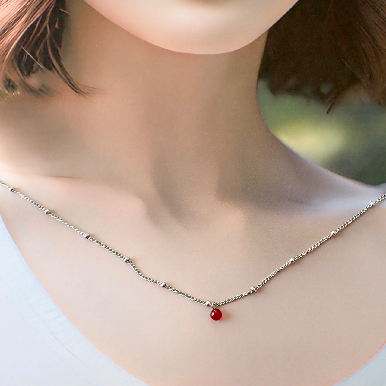 琉球ガラスのひと粒ネックレス 42cm