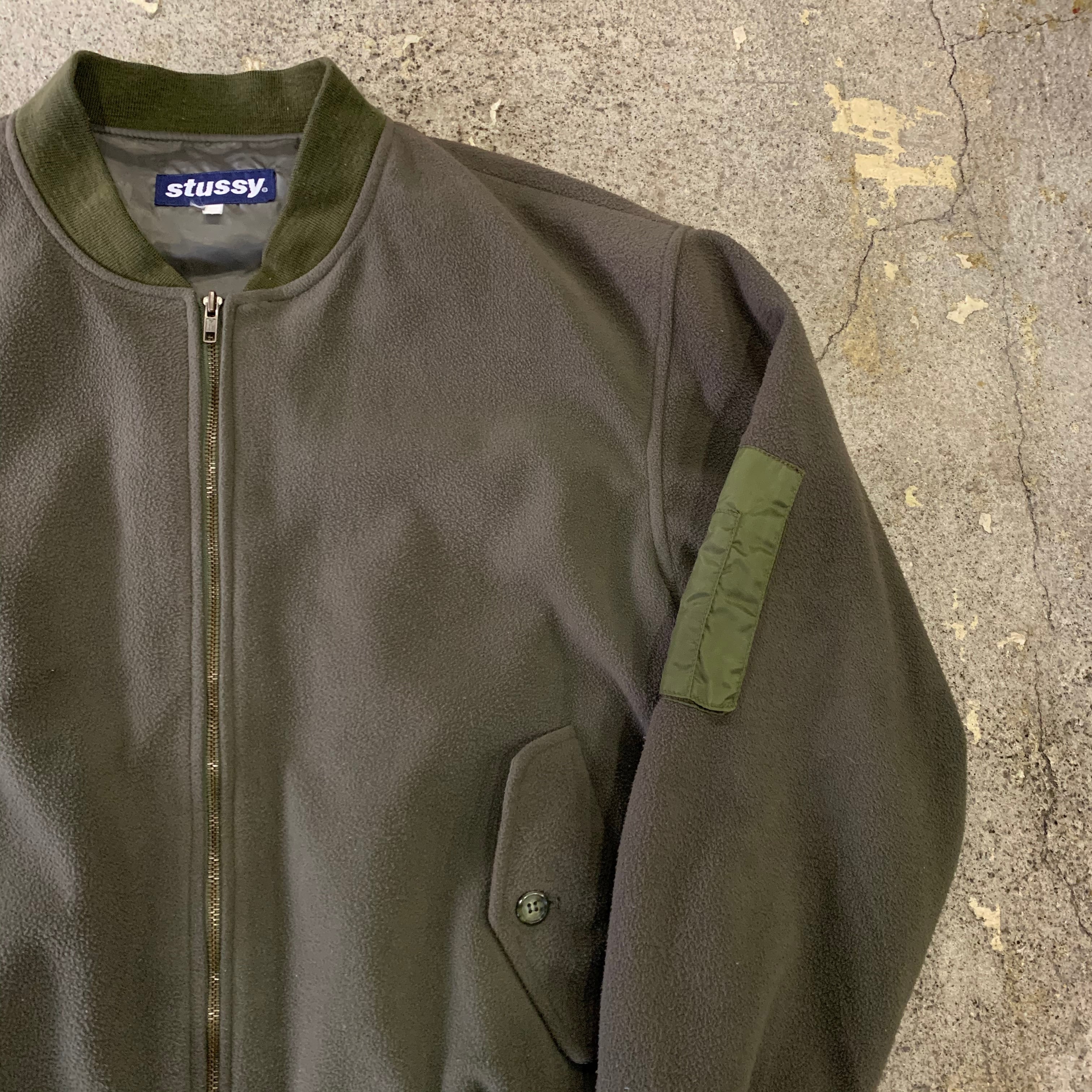 90s STUSSY fleece MA-1 jacket | What