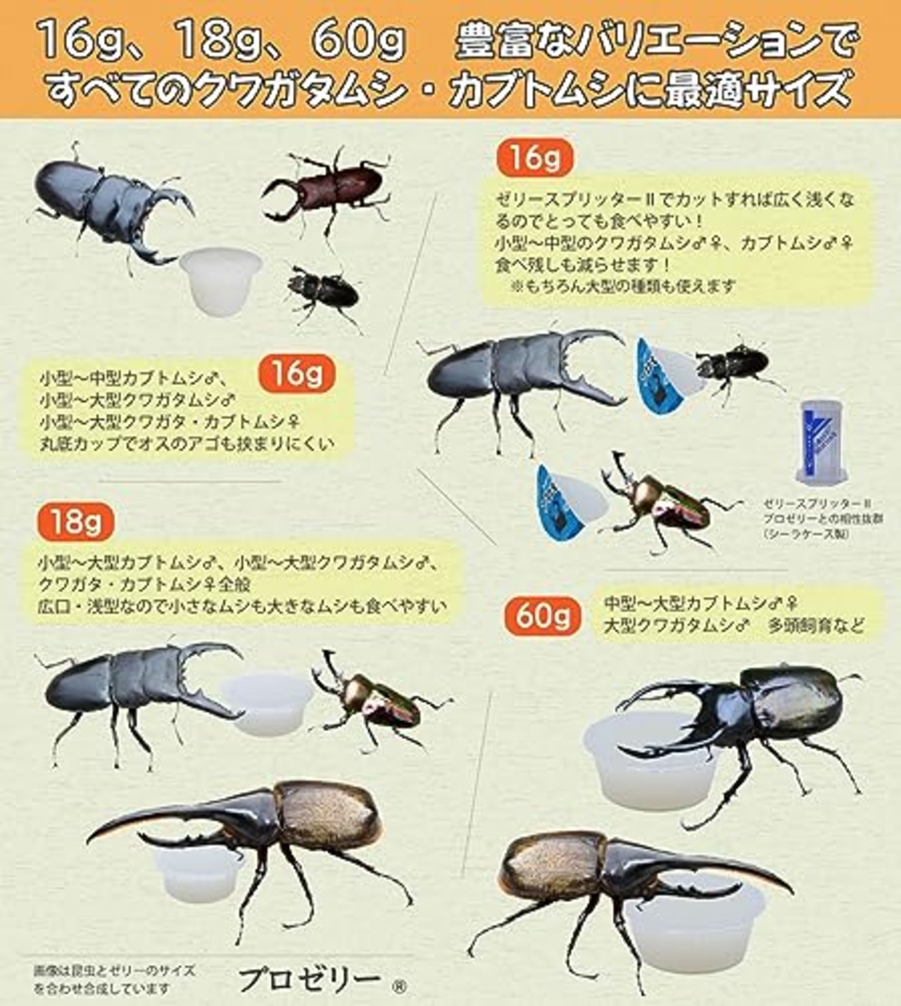 KBファーム バナナ風味 プロゼリー(18g 70個入り) 高たんぱく カブトムシ・クワガタ用