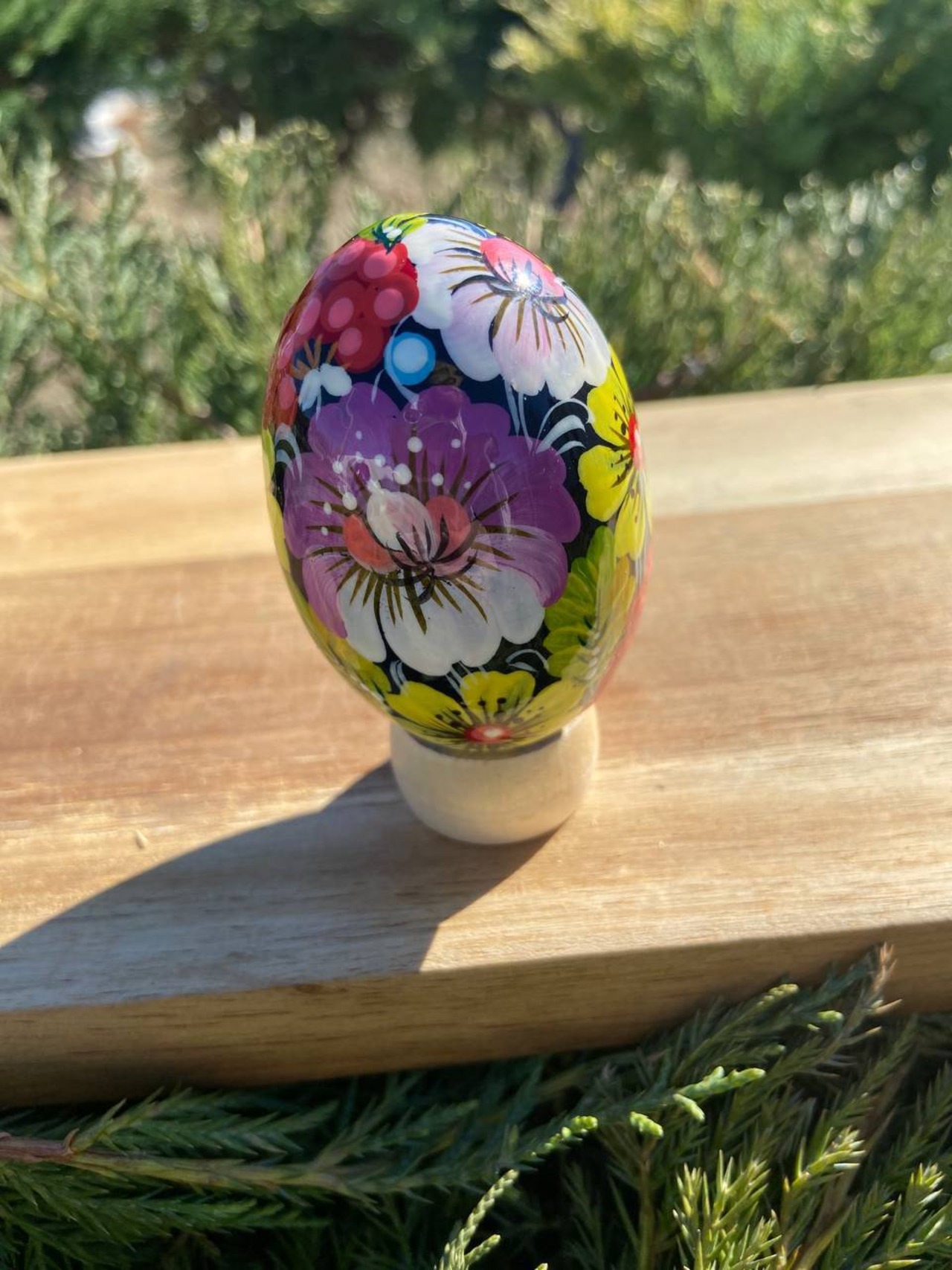 ペトリキウカ塗り　木製イースター・エッグ 7cm　ホメンコ作 - 4