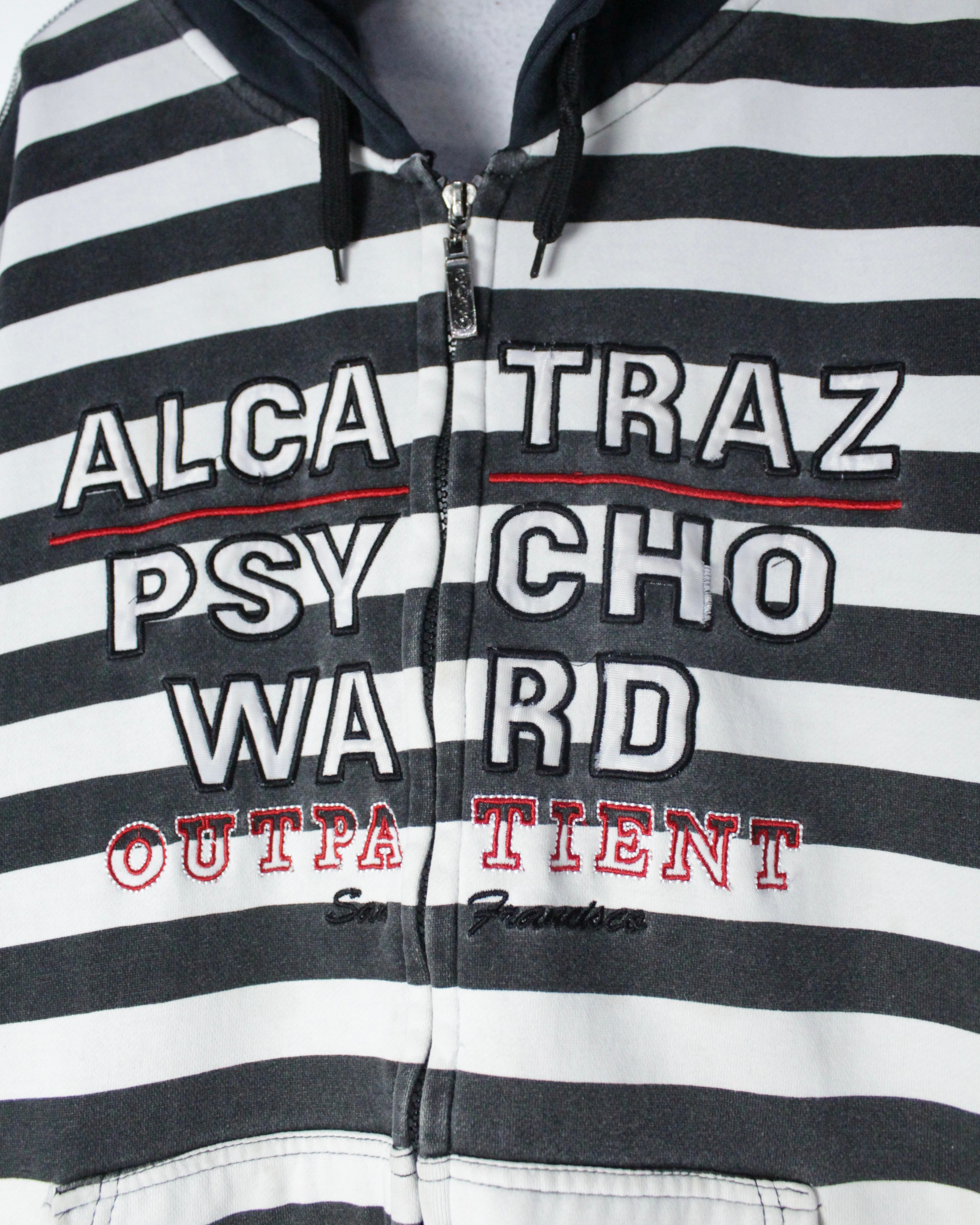 Caka BLACK】“San Francisco Alcatraz Psycho Ward”Zip Up Hoodie
