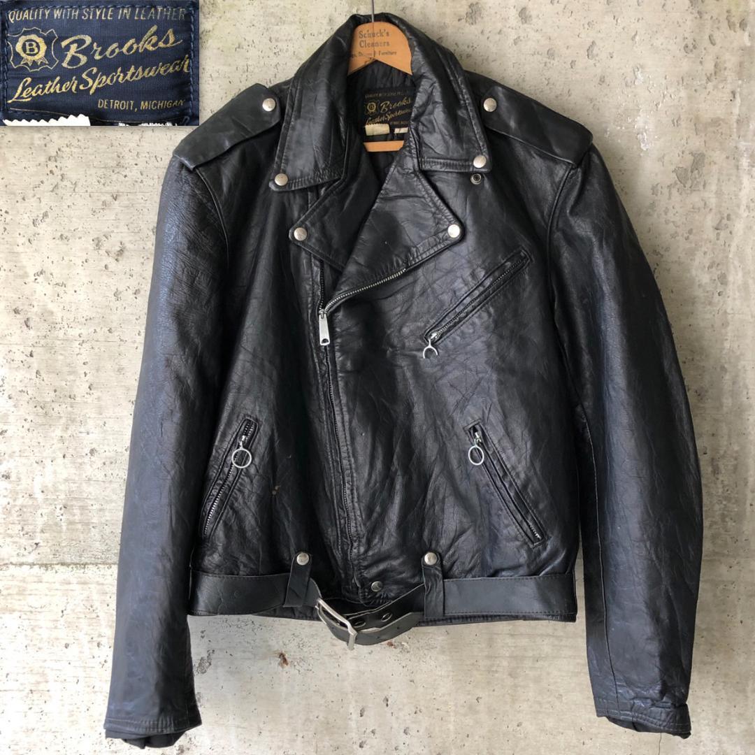 70s-80s シングルライダース TALONライナー付 USA製 BROOKS GE68 70s USA製 BROOKS TALON ダブルライダース XL | ビンテージ雑貨