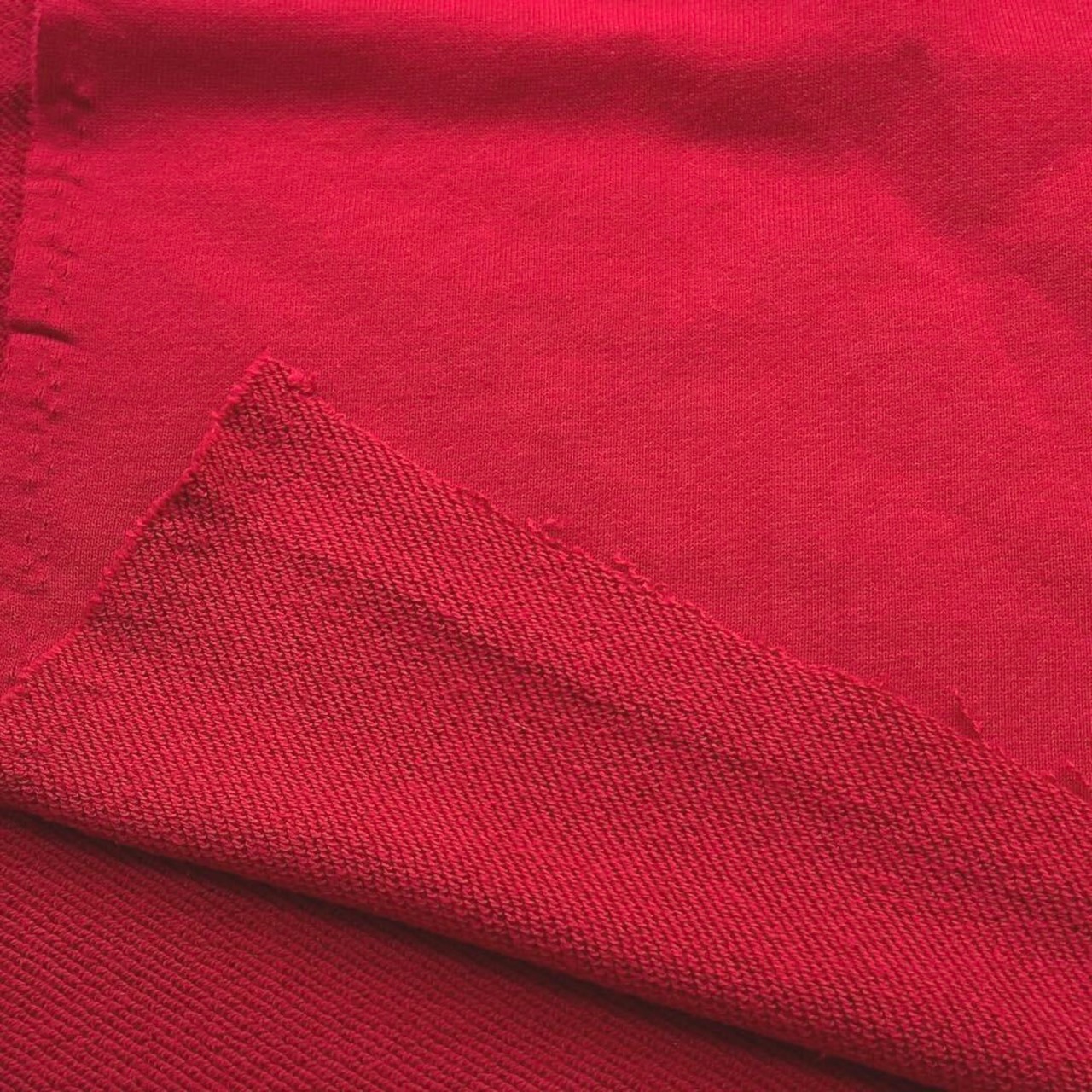 ★NY888◆60cｍ◆ラスト1点！綿100％裏毛ニット生地◆レッド