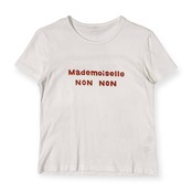 Mademoiselle NON NON マドモアゼルノンノン ロゴ 半袖 Tシャツ カットソー L/ホワイト×オレンジ レディース