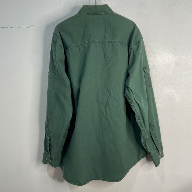 『送料無料』90s woolrich ウールリッチ ワークシャツ XL 緑 ハンティング