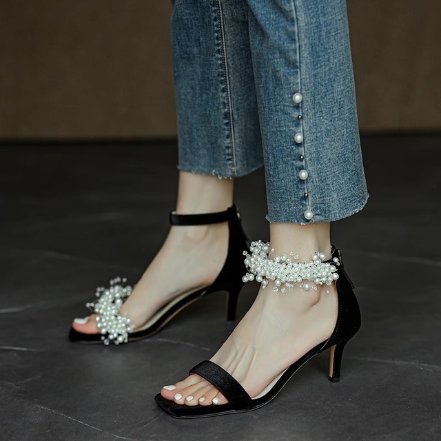 asymmetry pearl sandal＜t1533＞