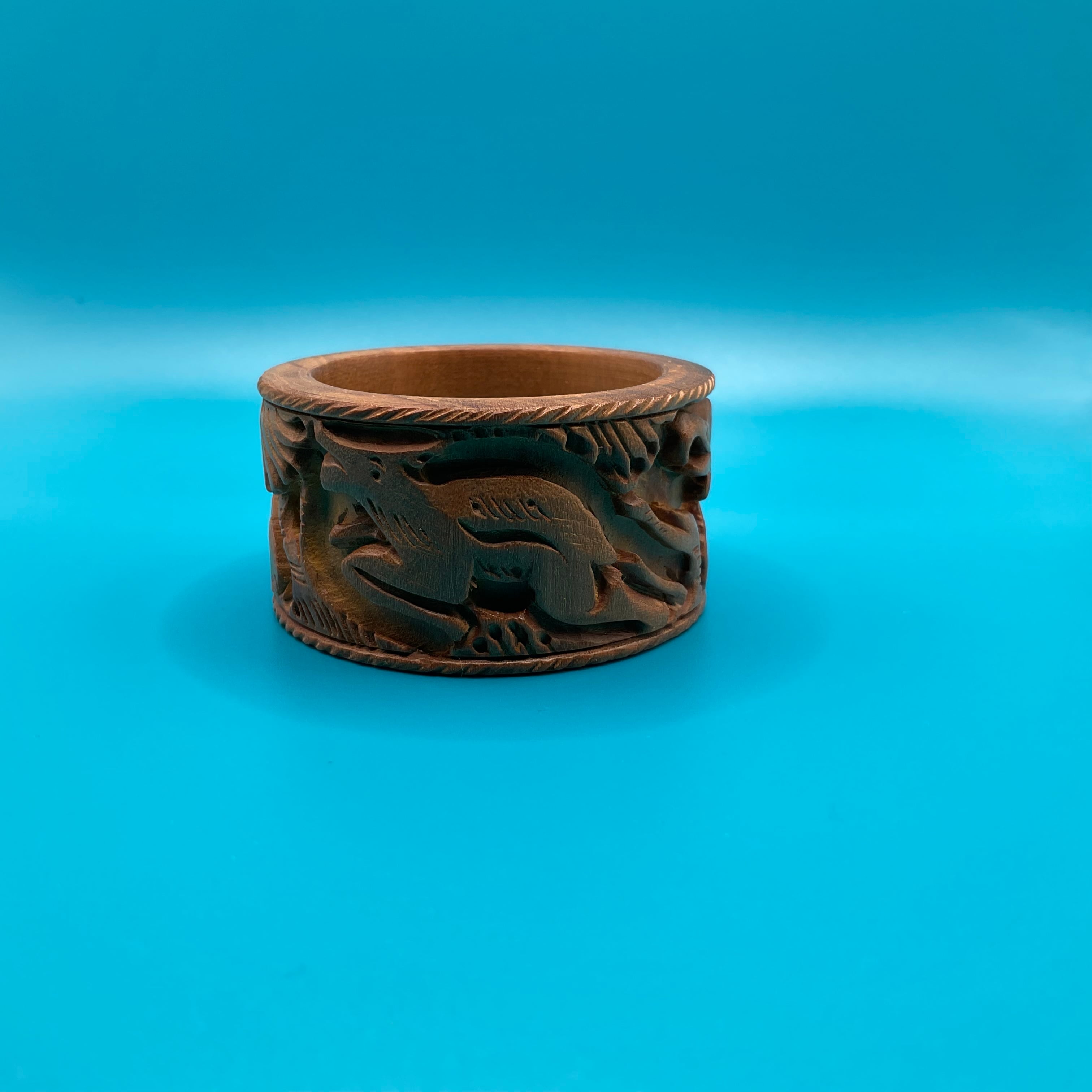 インド香木老山白檀 リング①吉祥アニマル | 白檀や