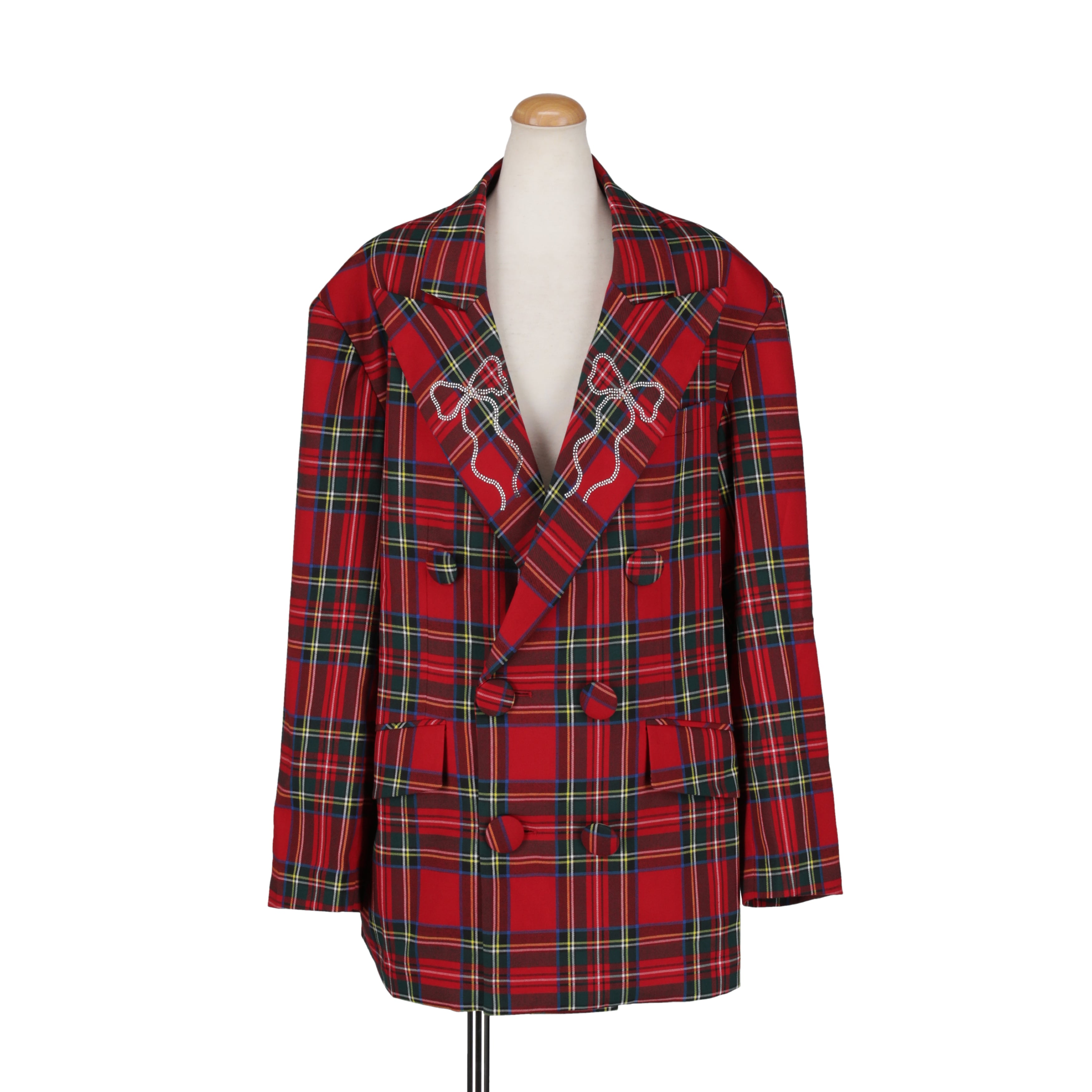 ピークドラペルリボンジャケット RED